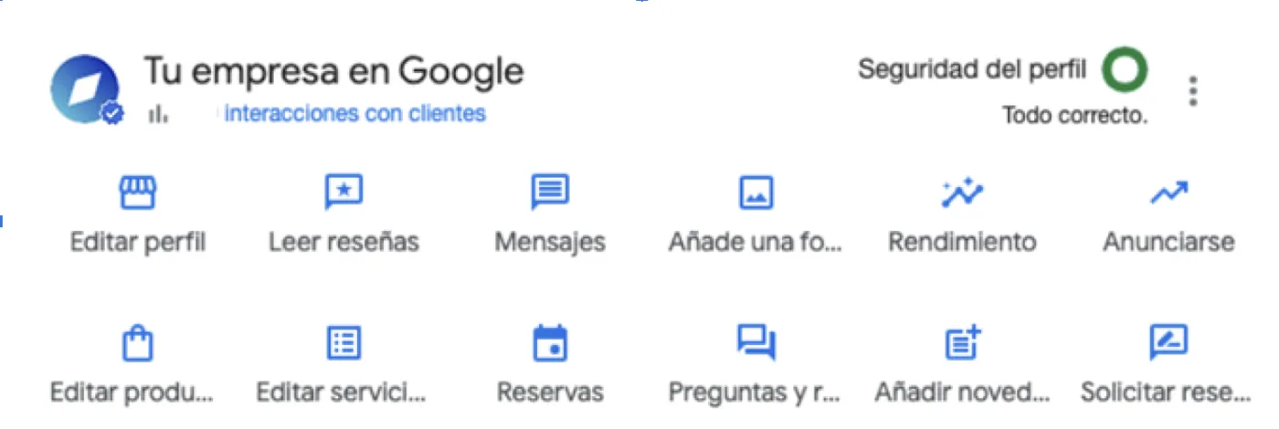 Perfil Google my business para solicitar una reseña en Google